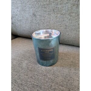 Threshold Rainwater Lily Scented Candle 12oz Teal Metallic Glass Jar Magnolia